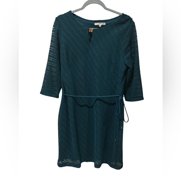 Studio One Teal Knit Dress - Picture 1 of 3